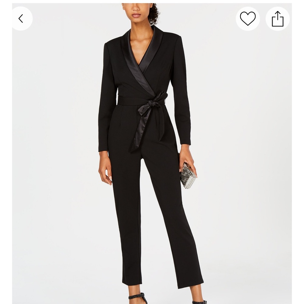 New with Tags Adrianna Papell Crepe Tuxedo Jumpsuit